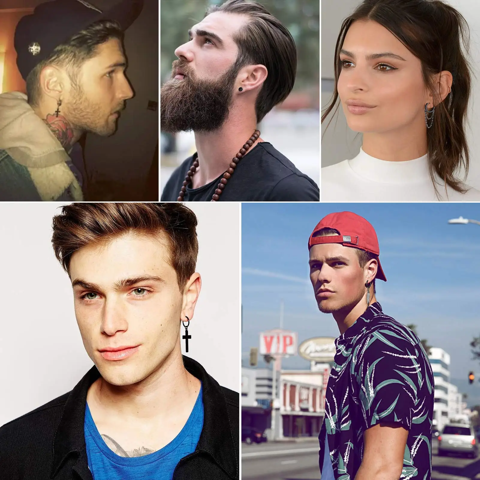 Серьги-кольца с подвеской в виде Луны и звезды из нержавеющей стали |