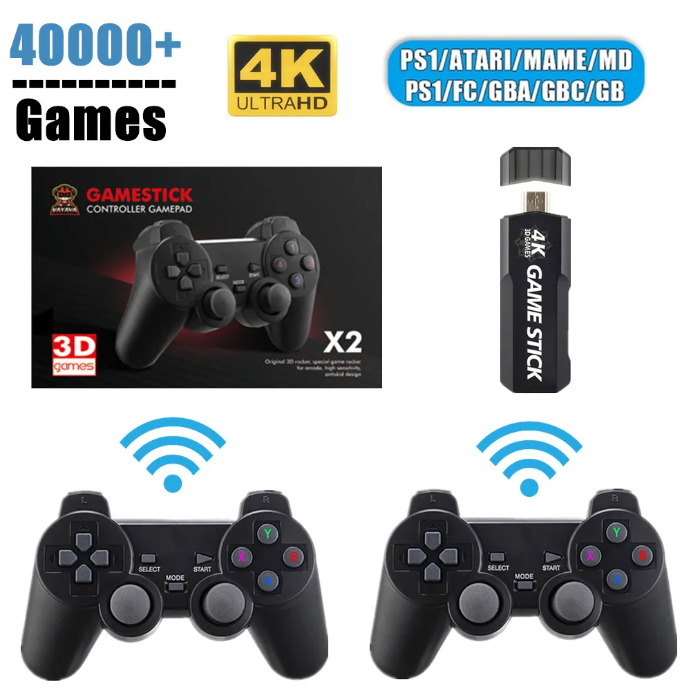 

2022 новая игровая консоль в стиле ретро 4K HD, видеоигра Console128G, 40000 игр, 2,4G, двойной беспроводной контроллер, Игровая приставка для PSP PS1 GBA