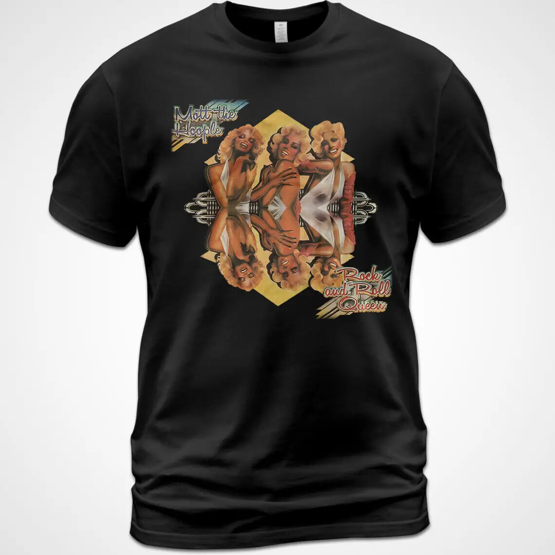 Хлопковая футболка Mott, футболка с изображением героев рок-н-роллов, королевы альбомов, эндрей Вуд Хлопковая футболка Mott, футболка с изображением героев рок-н-роллов, королевы альбомов, эндрей Вуд