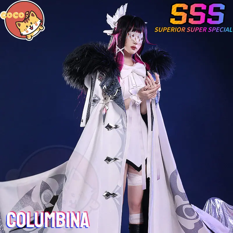 

CoCos-SSS Game Genshin Impact Damselette Columbina Cos Costume Eleven Fatui Harbingers Cos Damselette Columbina Costume and Wig