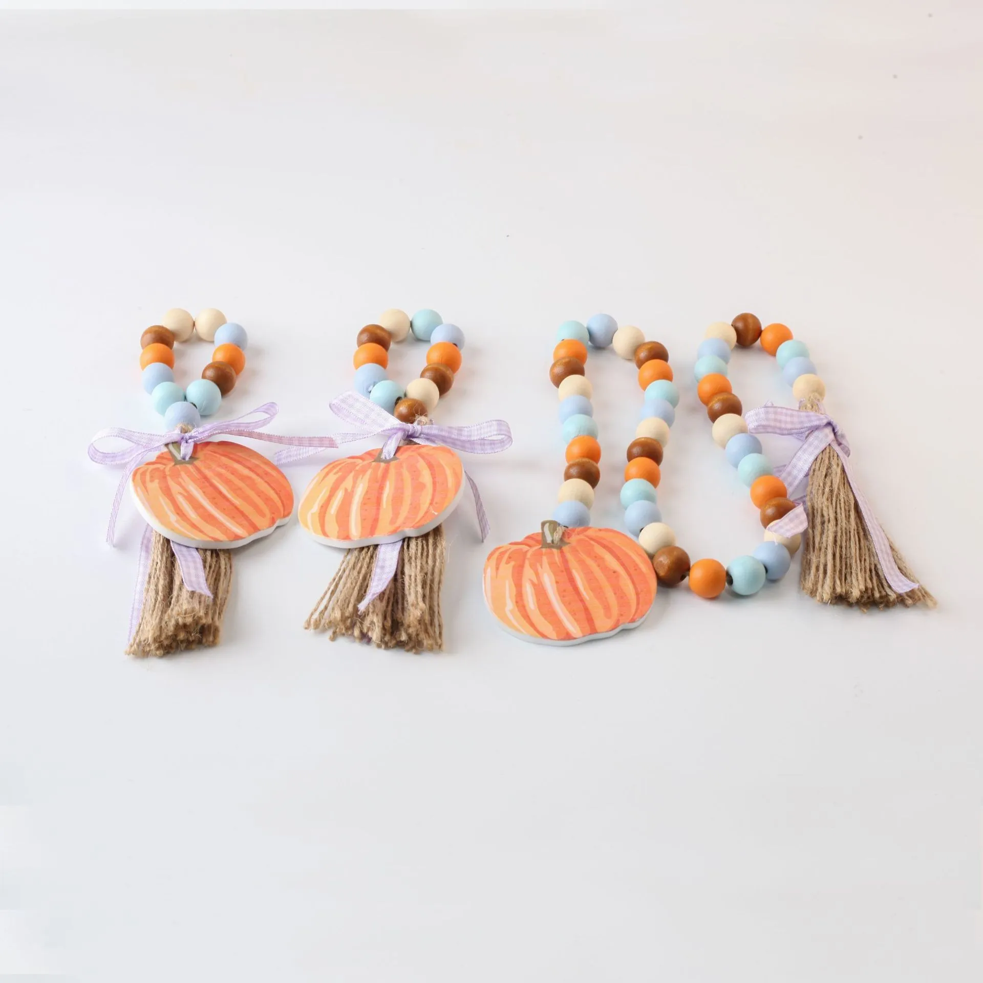 Новинка 2023 деревянная гирлянда из бусин с кисточками на День Благодарения