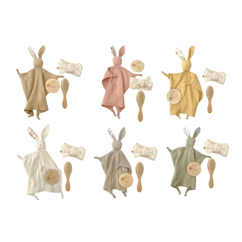 

Baby Bath Toy Set and Milestones Card Appease Towel Infant Accessories Photography Props with Wood Chip & Headband H37A