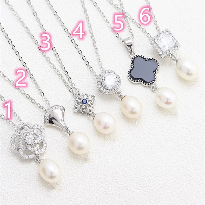 

2022 Pearl Pendant Multiple Styles Light Luxury Simple S925 Sterling Silver Clavicle Necklace, Festive Gift For Women