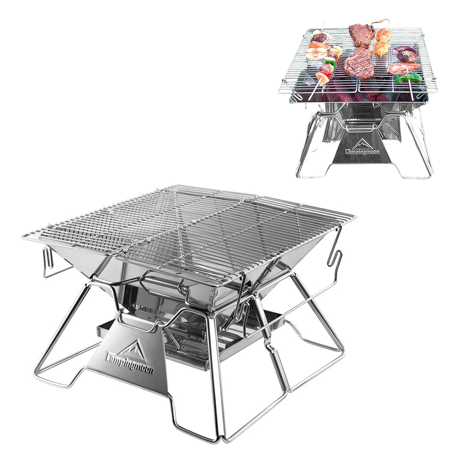 

Portable Charcoal Grill Portable BBQ Grill Stainless Steel Sturdy BBQ Grill Easy To Clean Perfect For Outdoor Picnic Camping