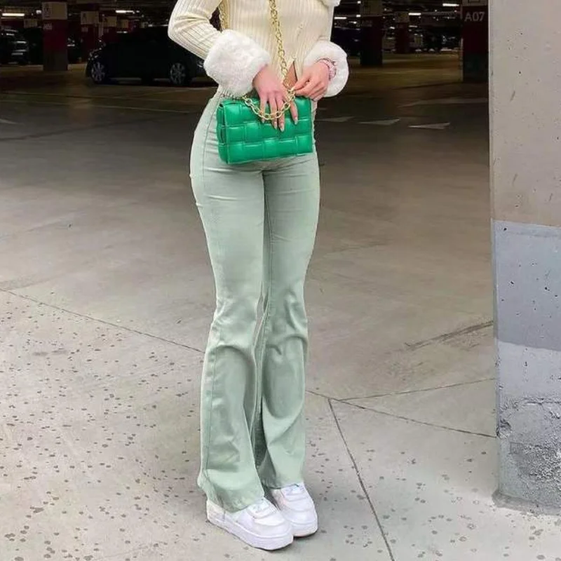 

Women's High Waist Flare Pants Casual Stretch Slim Fit Origin Jeans Women High Street Denim Jeans Punk Gothic Y2k Pants Trousers