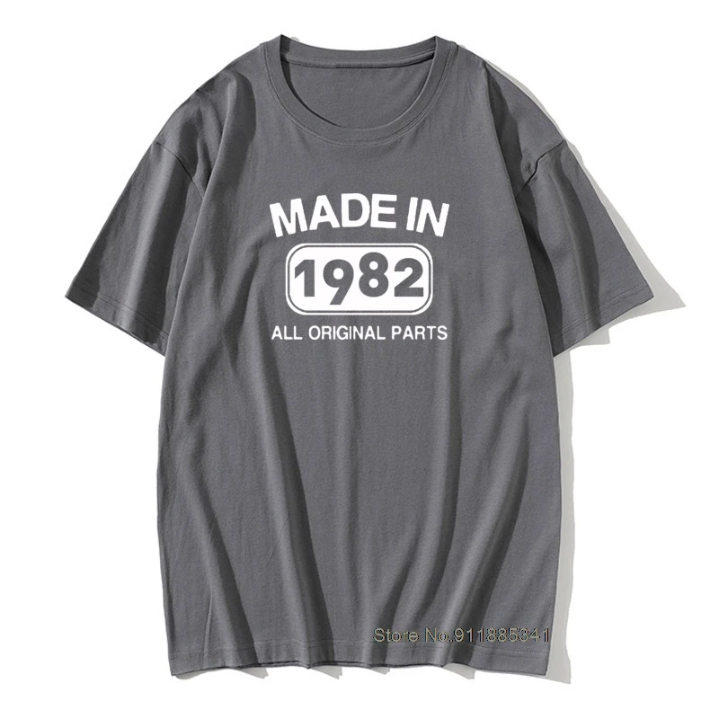 

Fashion Made In 1982 T Shirts Men 100% Cotton Summer Crewneck Birthday Gift Tshirt Tops Design Man T-shirt