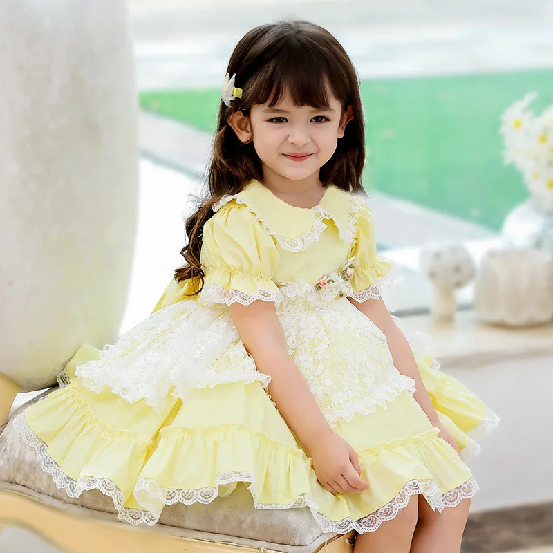 

Cekcya Baby Girl Spanish Lolita Princess Dresses 2021 Summer Children Lace Turkey Vintage Ball Gown YY042