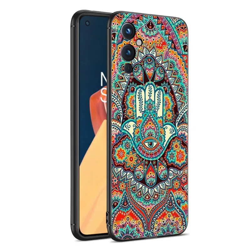 Мандала чакра Йога Черная силиконовая искусственная для OnePlus 10R 11R 12R ACE 2 3 Pro 2V 3V Nord