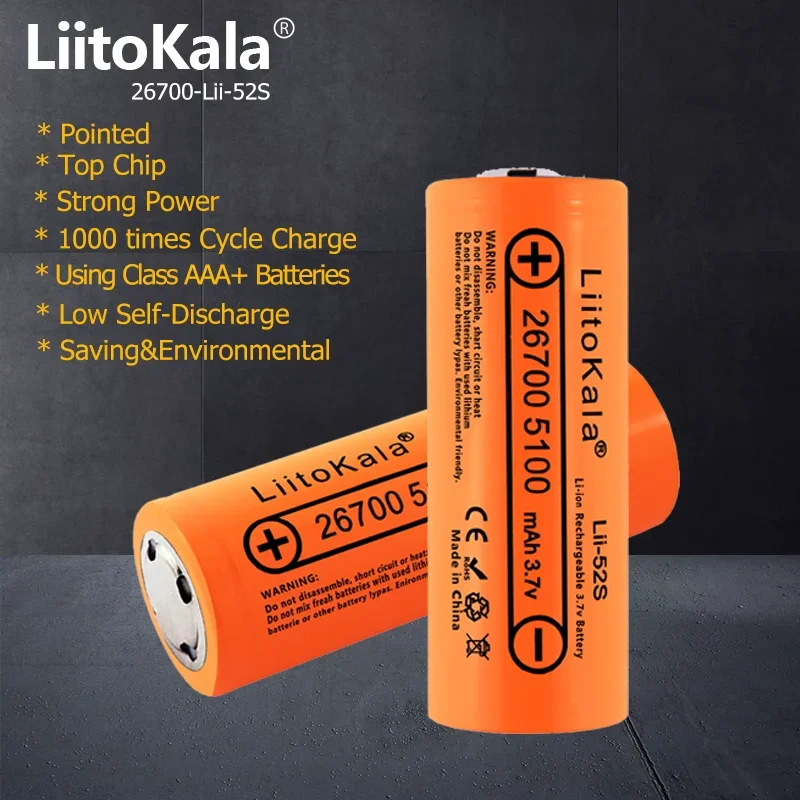 Литиевая аккумуляторная батарея Liitokala 3 7 в 26700 мАч 20 А 1-18 шт.