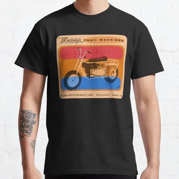 

Vintage Mustangs Mini Bike Decal t shirt for HONDA Gilera Triumph Suzuki Bimota BSA Husaberg