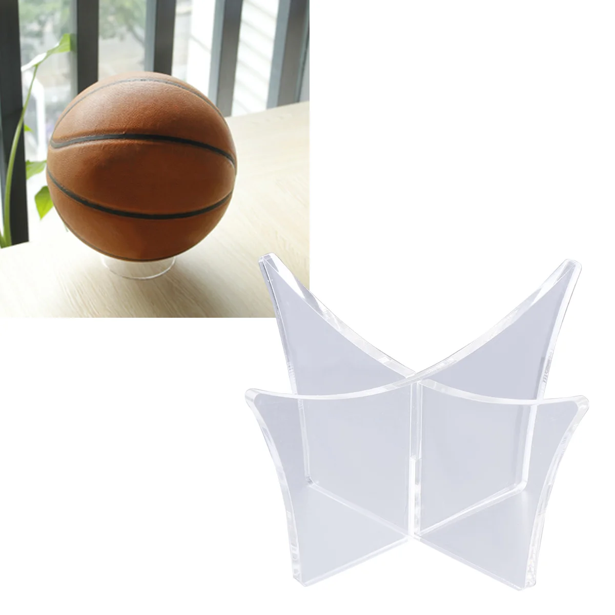 

2PCS Modern Transparent Simple Stand Transparent Support Base Display Holder for Basketball