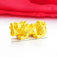 1pc pixiu 28mm spacer beads vietnam shakin never fade golden charms women jewelry making diy lucky bracelet necklace accessories