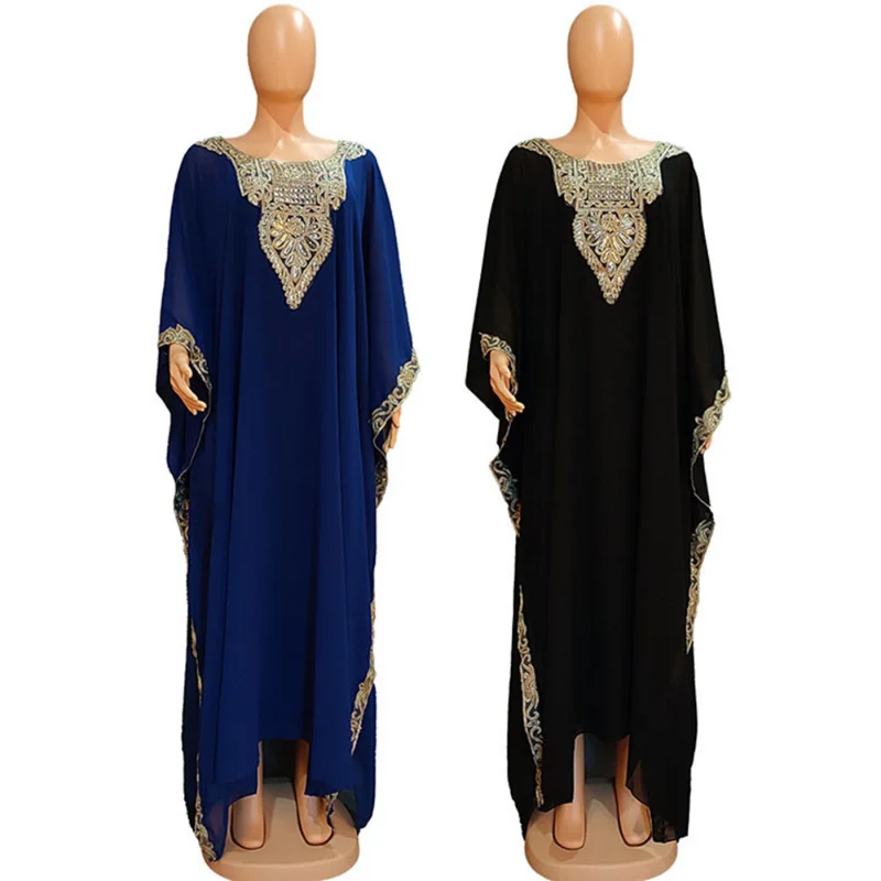 Ramadan Muslim Kaftan Abaya Dress Women Dubai Elegant Gowns Outfits African Chiffon Maxi Dress Boubou Robe Djellaba Femme