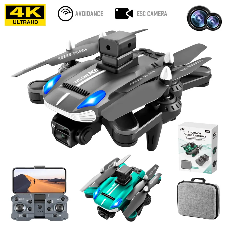 

New K8 Drone 4K specialized HD Dual Camera Dron Four-Axis aircraft Folding Aircraft Obstacle Avoidance Rc Helicopter Toys Gifts