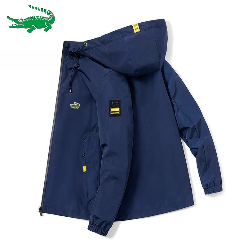 

Высококачественная деловая повседневная мужская спортивная куртка на молнии с капюшоном уличная куртка ветровка