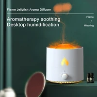 320ml simulation flame aromatherapy essential oil diffuser stress relieve jellyfish smoke ring ultrasonic aroma air humidifier