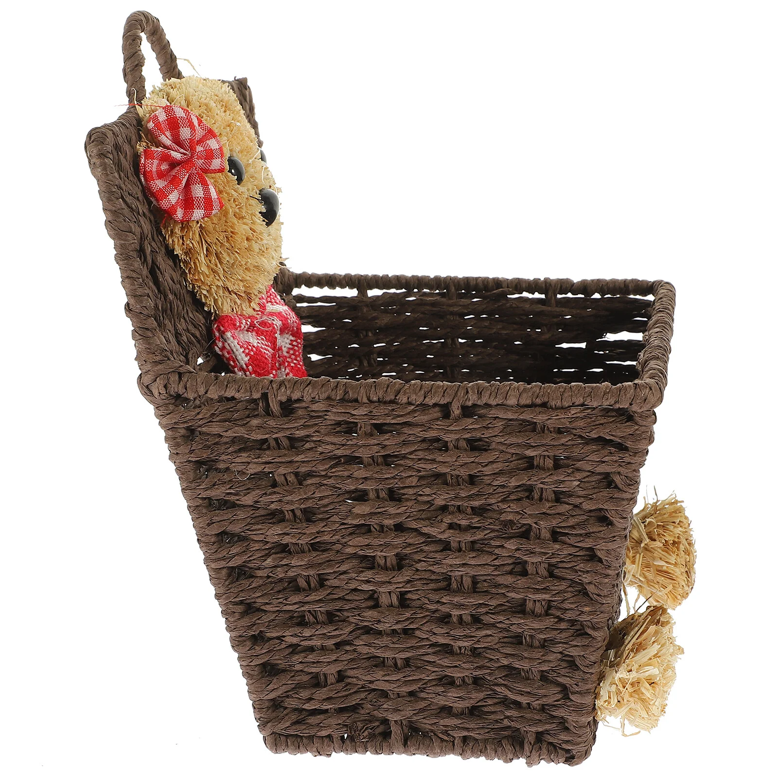 

Imitation Rattan Basket Hanging Flower Fruit Vegetable Sundries Storage Bin Wall