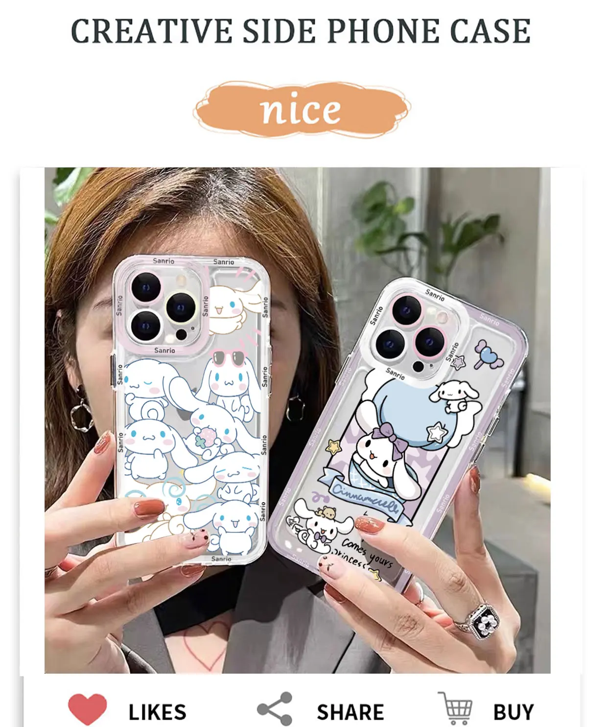 

Cartoon Sanrio Cinnamoroll Phone Case For Xiaomi Redmi Note 12C 11 10 Pro Plus 10C 9C 9T K30 K40 K50 K60 4G 5G Transparent Capa