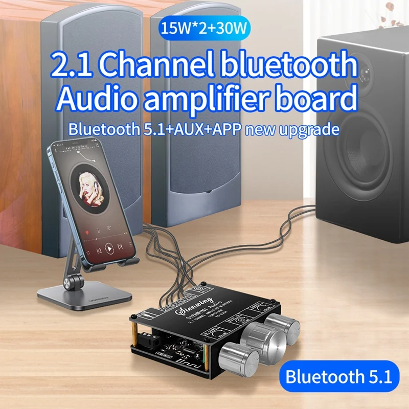 

YS-E30H 2.1 Channel Bluetooth 5.1 Amplifier Board Subwoofer Audio Amplifier Module DC9-24V