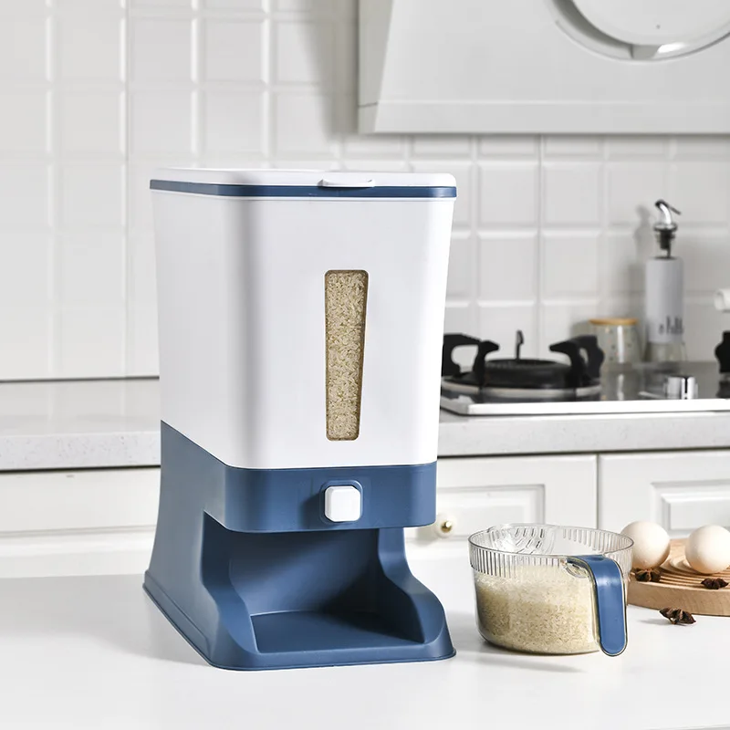 

Airtight Moisture Proof Automatic Rice Dispenser Large Capacity Kitchen Cereal Oatmeal Bucket Plastic Corn Coffee Bean Container
