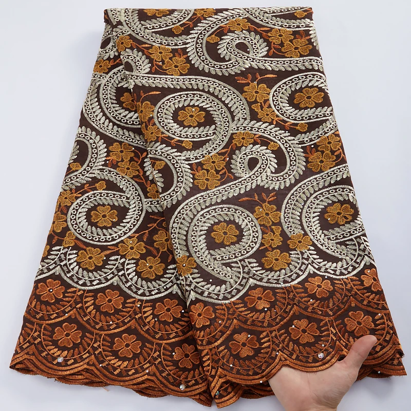 Нигерийская хлопчатобумажная кружевная ткань для свадебного платья африканская