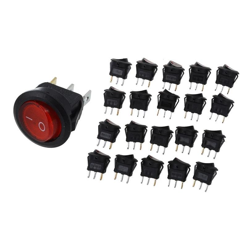 

40 шт., двухполярный переключатель, 220 В, 28X23X23 мм