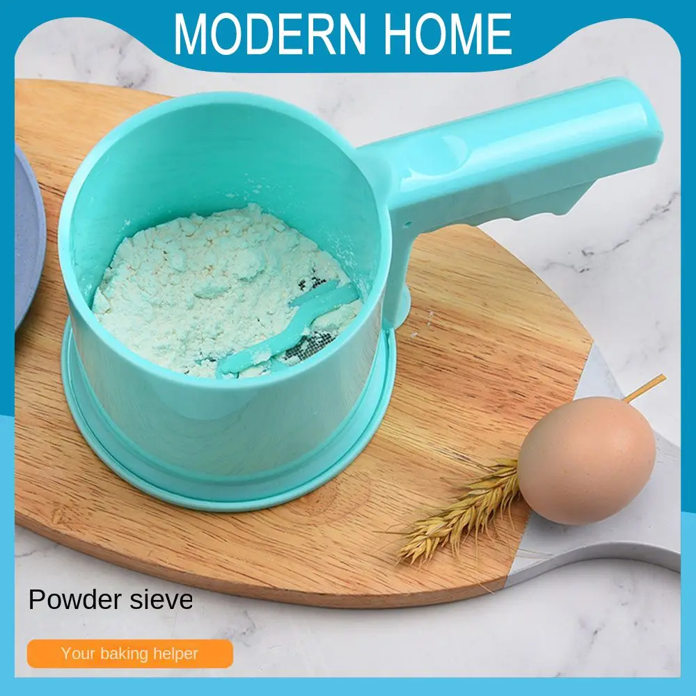 

Measuring Cup Semi-automatic Flour Sieve Handheld Sieve Mesh Manual Plastic Cup Shaped Flour Screen Kitchen Supplies New Plastic