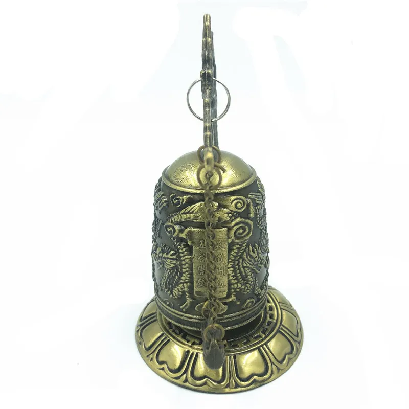 Buddhism Temple Brass Copper Dragon Bell Clock Carved Statue Lotus Buddha Arts Home Crafts Decoration | Дом и сад