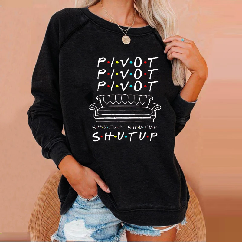 

friends TV show Raglan sleeve print casual pullover