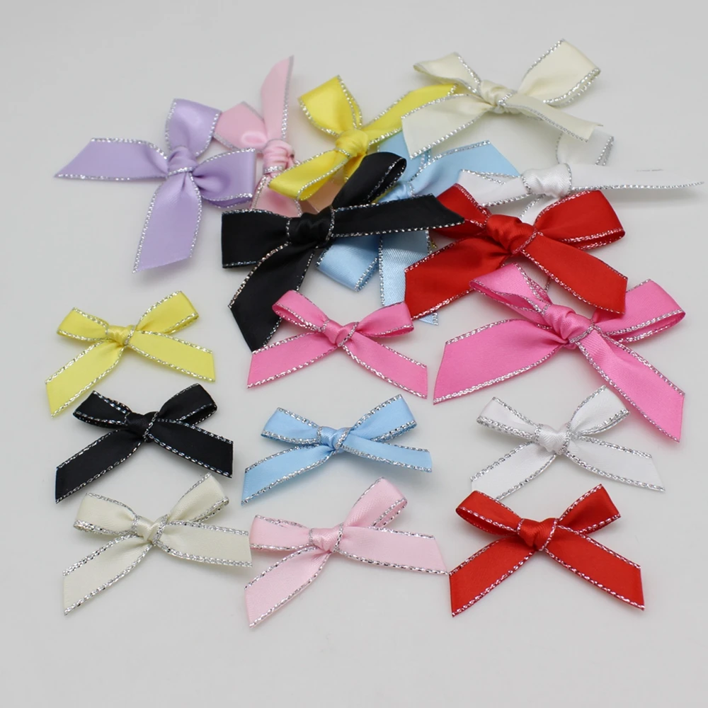 50 шт./лот 3 5*4 см красочные ленты банты полиэстер ручной работы атласный бант