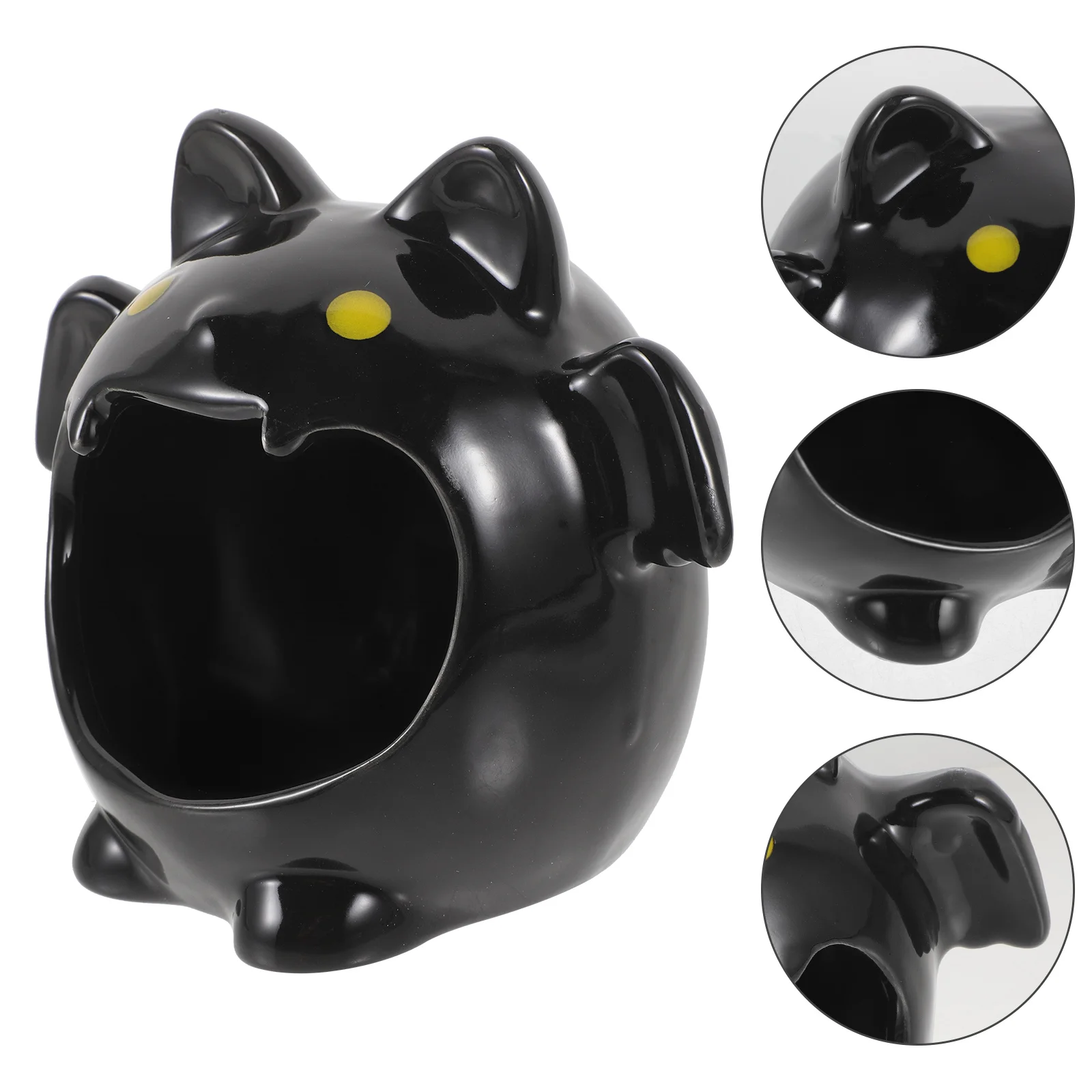 

Halloween Candlestick Holder Bat Festival Decor Ceramic Gift Tealight Container