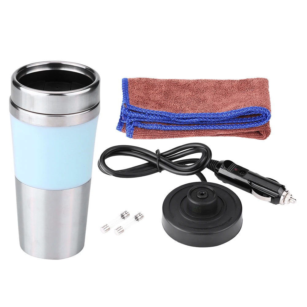350ml 12V Car Stainless Steel Cigarette Lighter Heating Cup Electric Water Kettle Blue | Vehicle