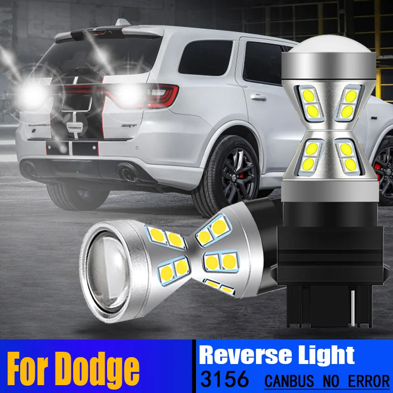 

2X Canbus LED Reverse Light Bulbs 3156 3157 P27W For Dodge Durango Grand Caravan Avenger Dakota Viper Charger Ram 1500 2500 3500