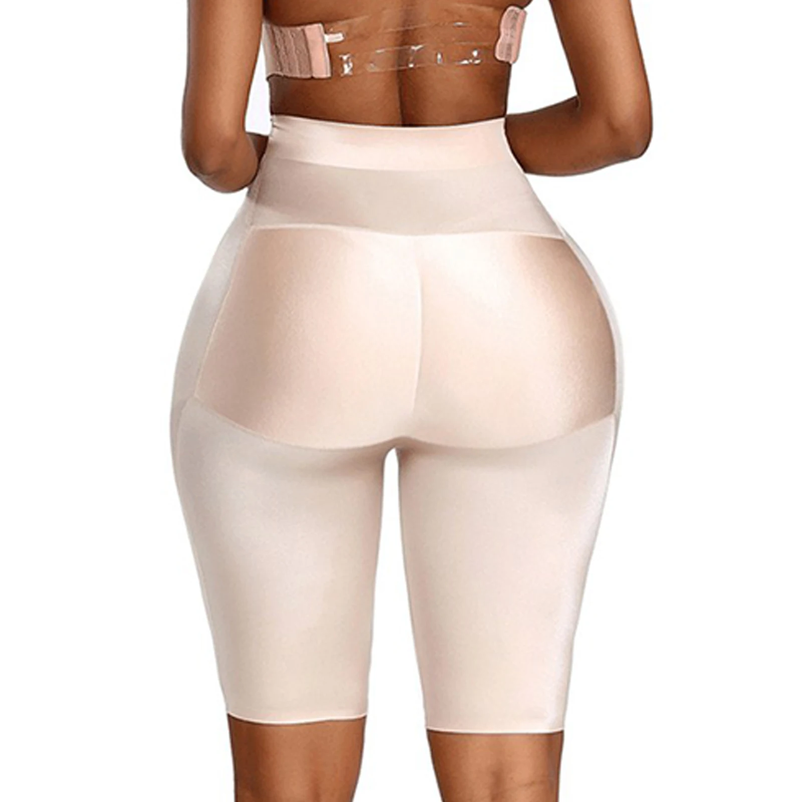 

Women High Waist Stretchy Shorts Attached Hip Padding Tummy Control Butt Lifting Plump Butt Enhancer Shaper Push Up Shorts Pants