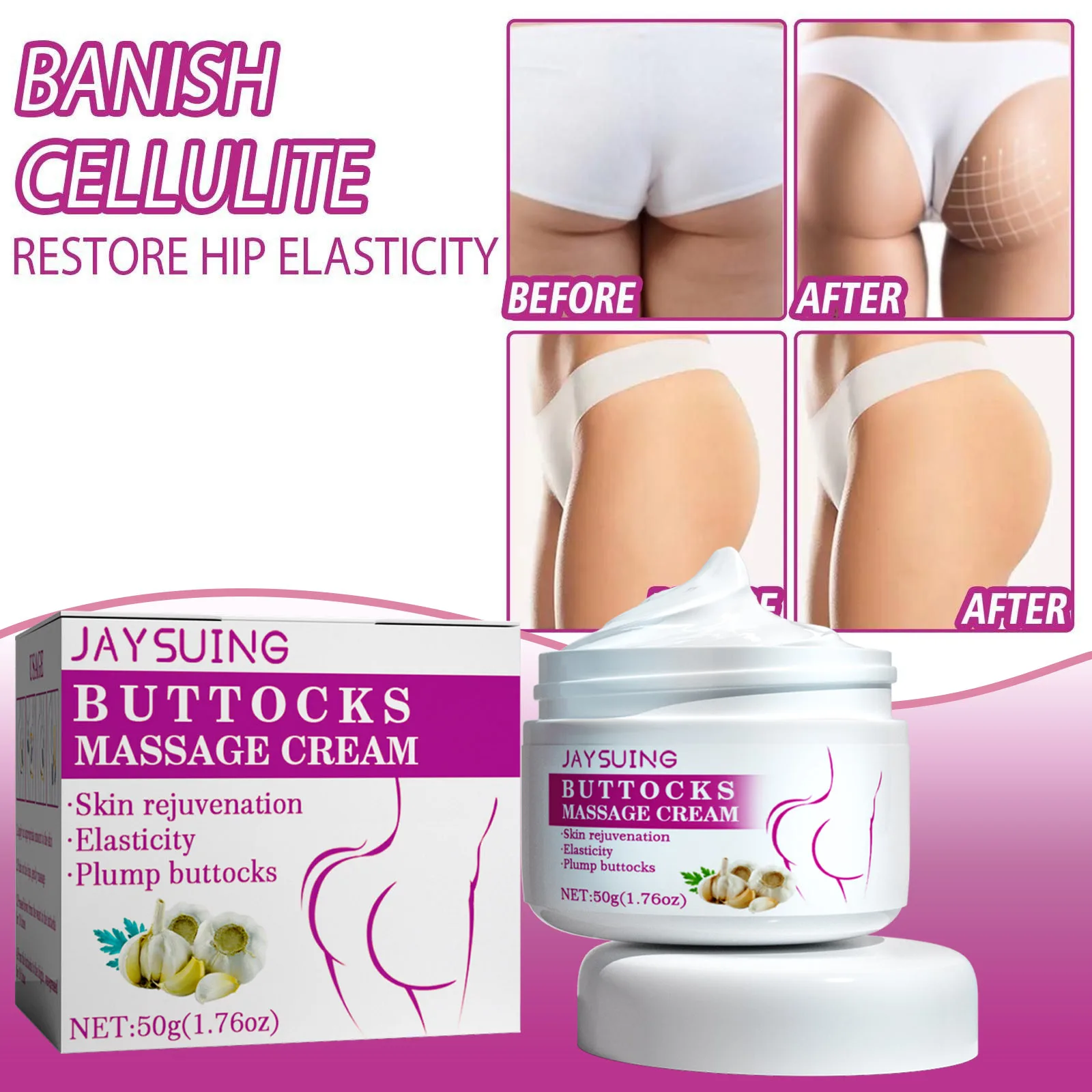 

Effective Buttocks Massage Cream Plump Sexy Hip Tightening and Elasticity Skin Rejuvenation 50g