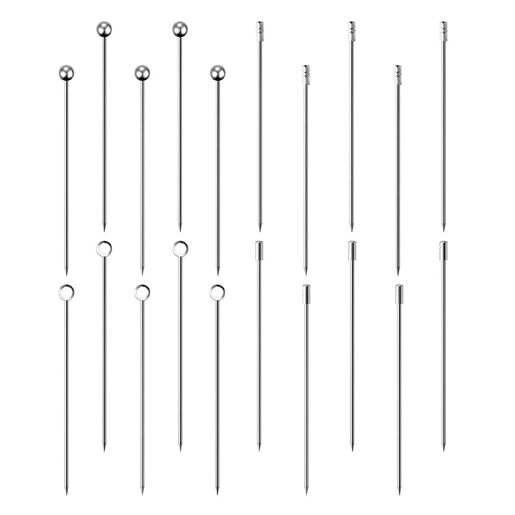 

20 Pcs Snack Cake Decorations Cocktail Stick Stirring Rod Decorative Pick Fruit Sticks Stainless Steel Child
