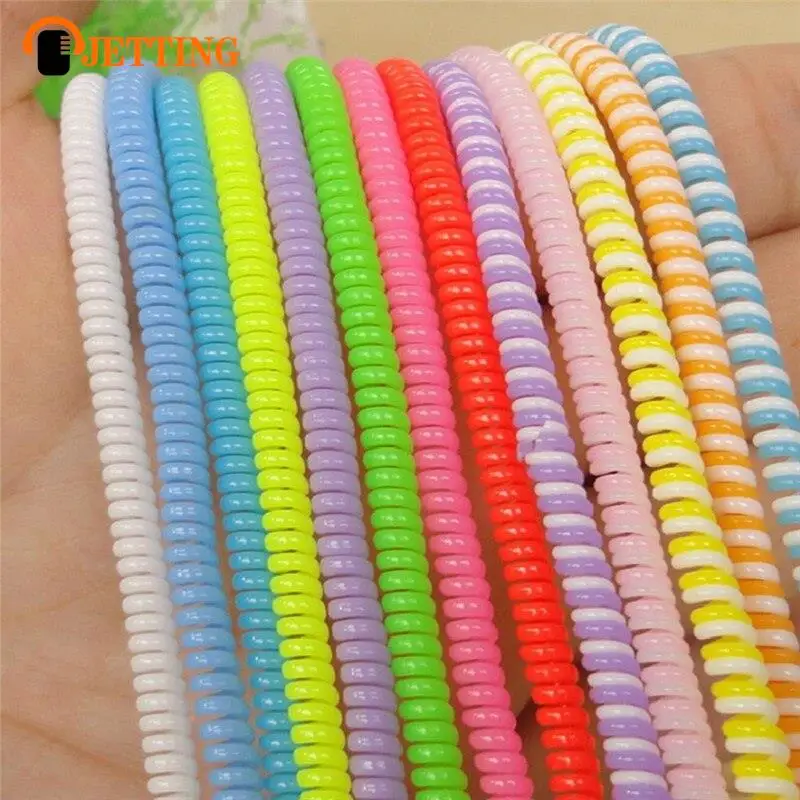 10Pcs/lot Spiral USB Data Charger Cable 50cm Cord Protector Wrap Cable DIY Winder For IPhone 5 6 6S 7 8 Plus Samsung HTC images - 6