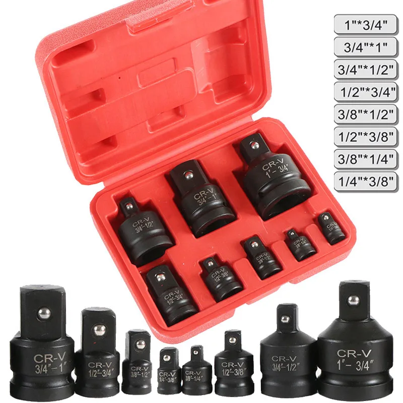 

3/8" 1/4" 1/2" 1" Socket Adapter Set Impact Adapter and Reducer Set Cr-V Steel Socket Convertor Adaptor for Car Repair Tools