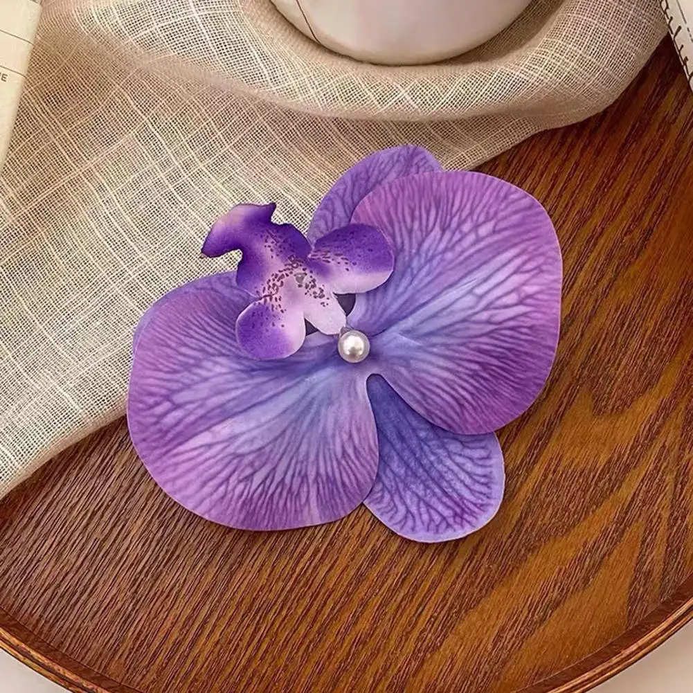 Заколка для волос с бантом и цветком орхидеи