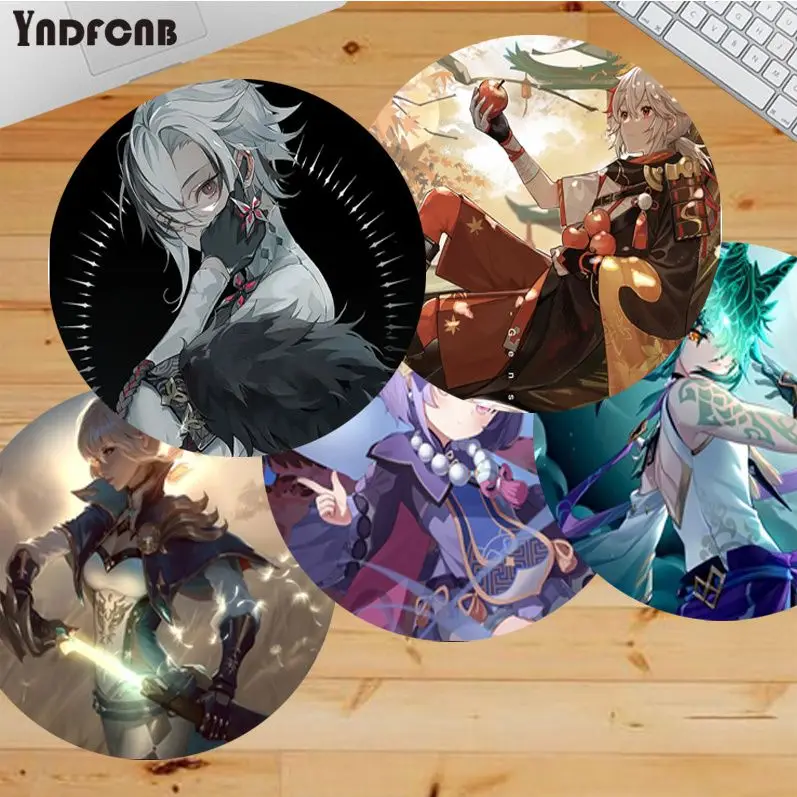 

Genshin Impact 20x20cm Round Big Promotion Table Mat Student Mousepad Computer Keyboard Pad Games Pad For PC Desk Pad