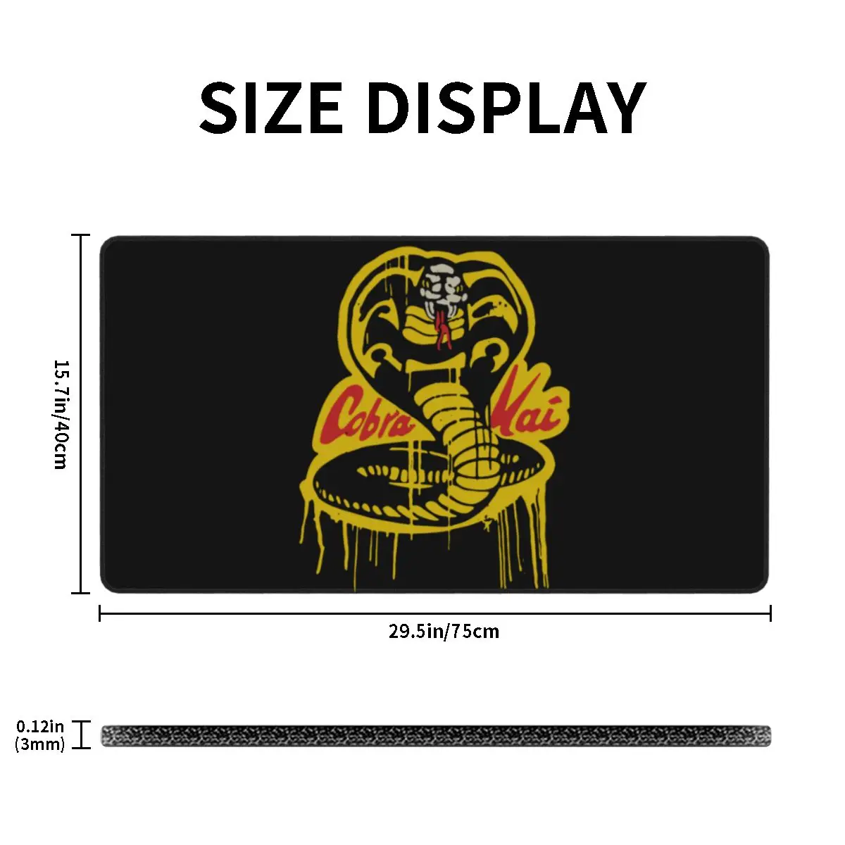Игровой коврик для мыши с логотипом Cobra Kai компьютерный без милосердия змея