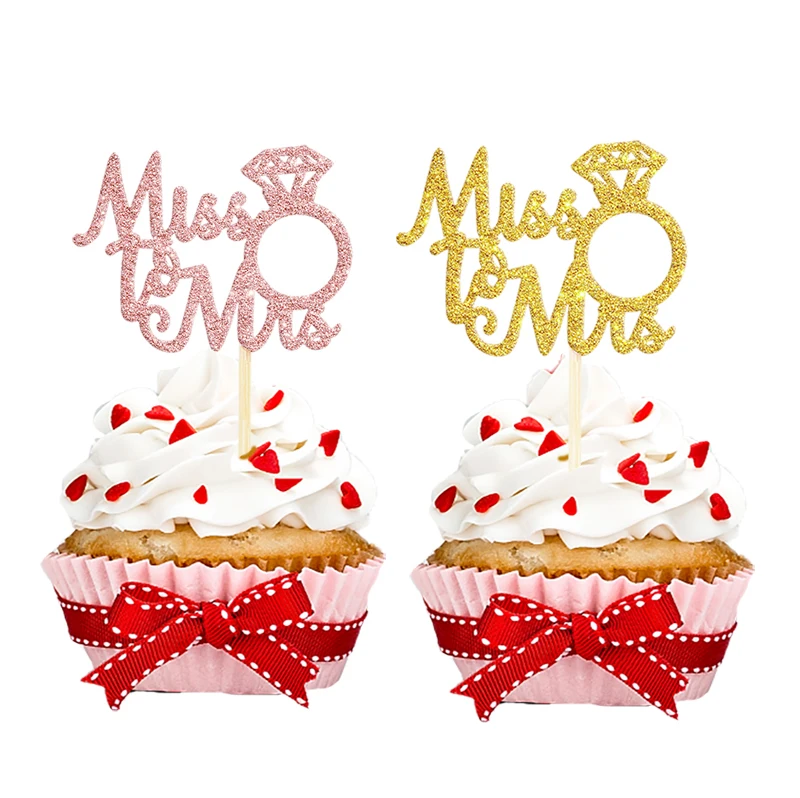Блестящее бриллиантовое кольцо Miss To Mrs 12/24 шт. топперы для торта свадебного