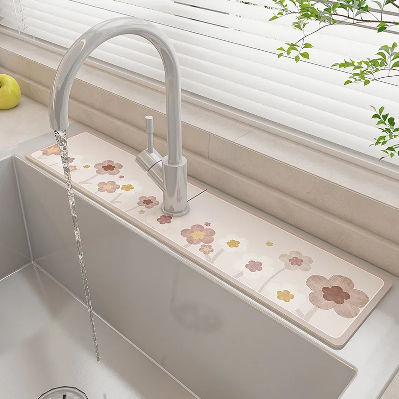 

Обеденная Подушка с диатомом, впитывающая кухонная грязь для туалета, противоплесневый дренажный смеситель, раковина для супер стола, нескользящий коврик, коврик, столешница