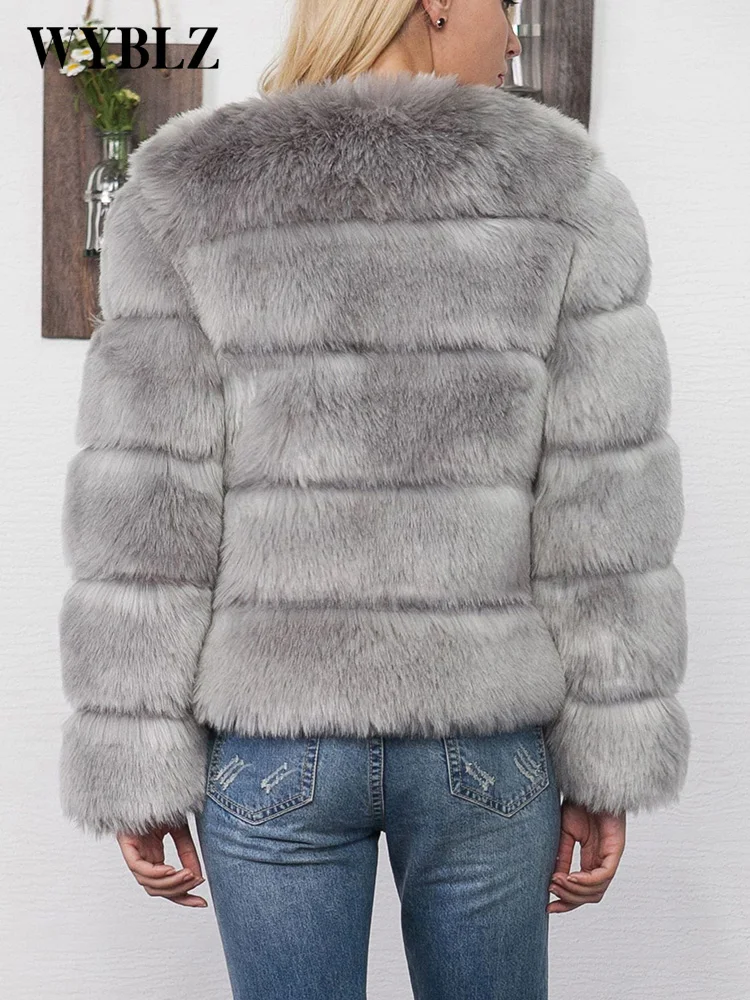 WYBLZ Women Winter Faux Fur Coat Mink Fur Warm Jacket For Women 2022 New Elegant Fur Jackets Women's Winter Coat Outwear Clothes
