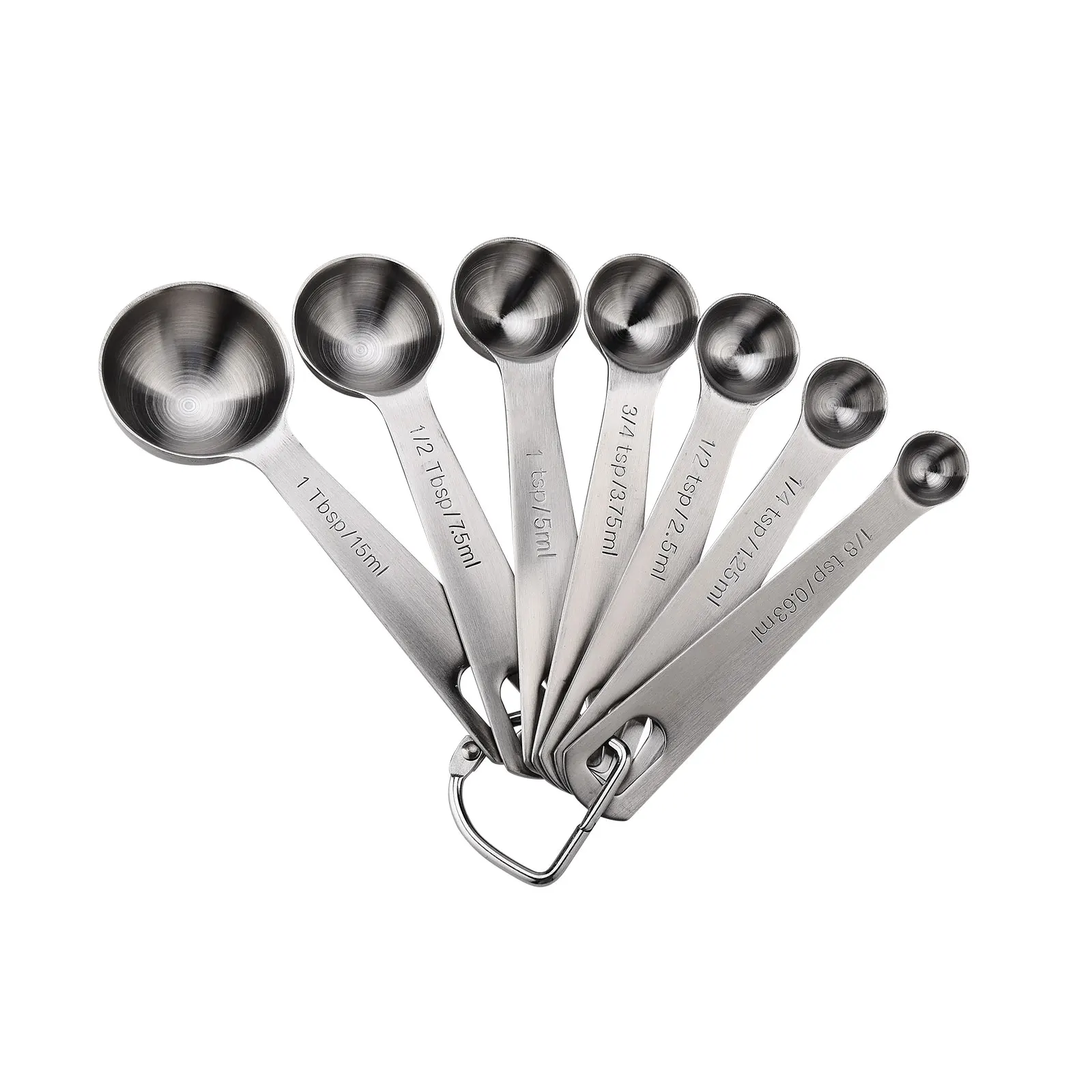 

7pcs 304 Stainless Steel Measuring Spoons 0.63-15ml Measuring Cups Set Stackable Tablespoons Home Tools Kitchen Accessories