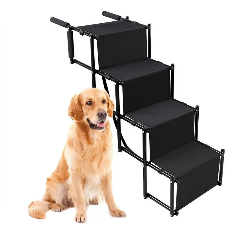 

Car Pet Stairs Extra Wide Portable Pet Ladder Ramp Foldable Dog Car Steps For Cars SUVs High Beds And Trucks Dog Car Stairs For