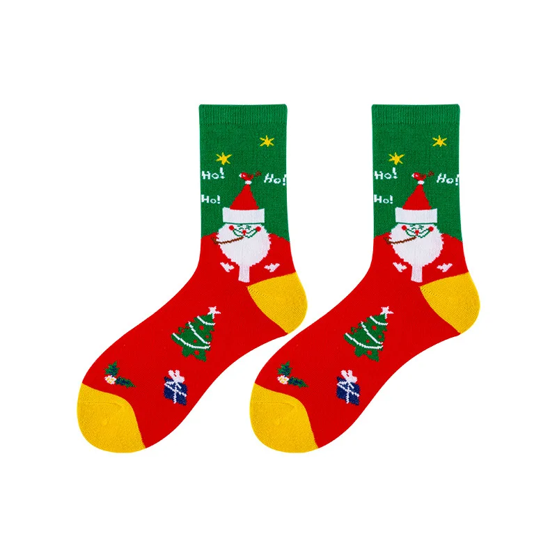 5 Pairs/Lot Red Series Christmas Socks Women's Middle Tube Socks Suitable for Autumn and Winter Ins Thick Stockings