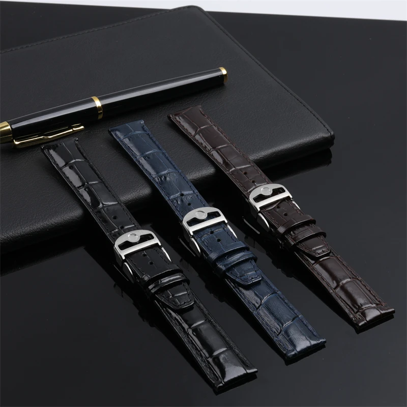 Ремешок для часов из натуральной кожи сменный складной браслет 20 мм 21 22 IWC Portugieser