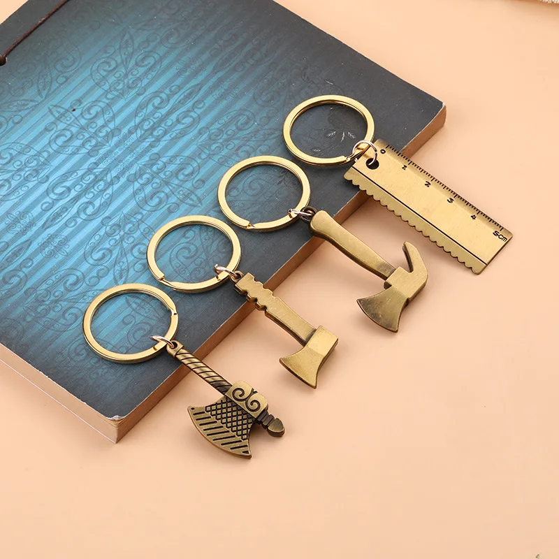 

Creative Simulation Tool Pendant Ruler Axe Multi-function Set Couple Key Chain Car Key Chain