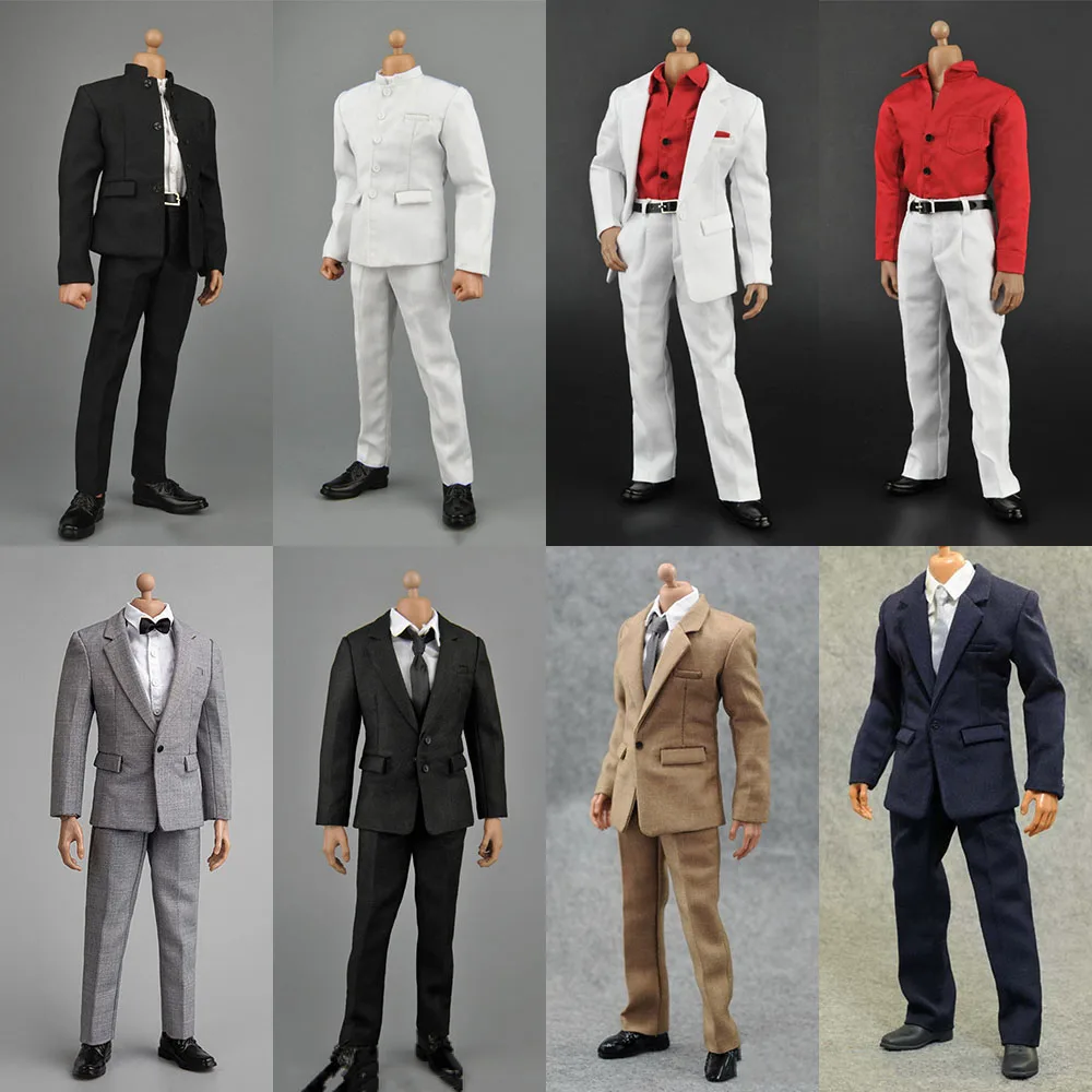

Мужской деловой костюм, модель рубашки, брюки с галстуком, комплект одежды, кожаная обувь, полый аксессуар для экшн-фигурки солдата 12 дюймов, 1/6